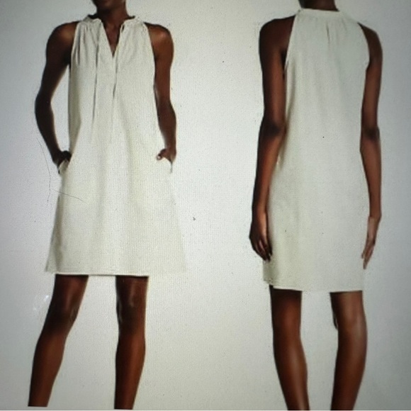 Theory "Nallane" white light poplin shift dress, size 2, sleeveless, summer - Picture 2 of 11